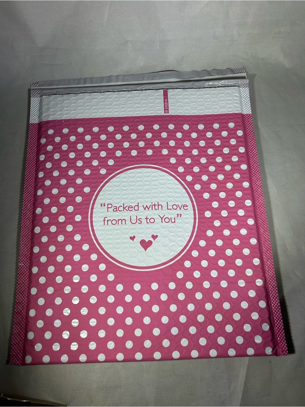 Polka Dot Pink Bubble Mailers - Pack with Love Shipping Envelopes 8.5 x 12